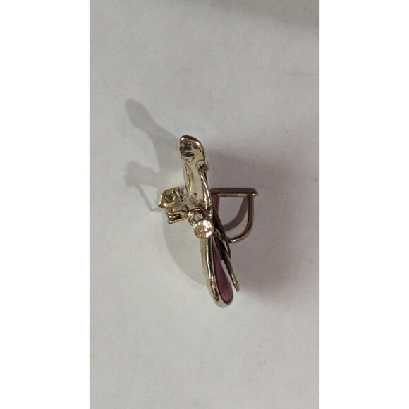 Vintage Equestrian Saddle Brooch Pin Gold-Tone With Red Enamel Accents horse - Picture 5 of 8